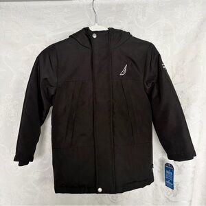 Nautica Kids Black Hooded Raincoat